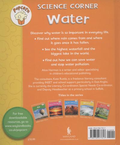 Popcorn Science Corner: Water book back cover