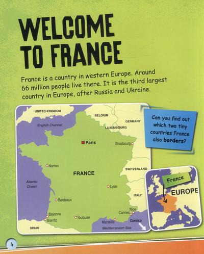 Fact Cat: France book inside page - welcome to France