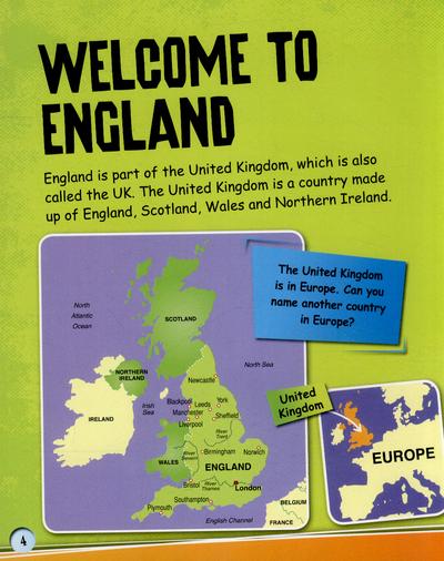 Fact Cat: England book introduction page