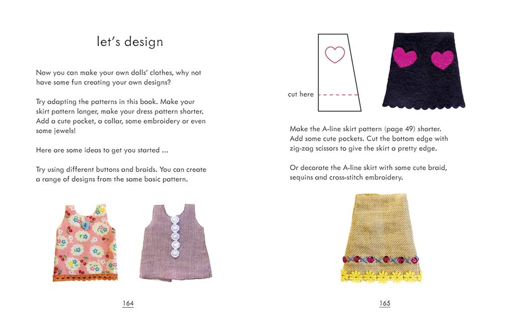 I Can Make Dolls' Clothes book inside spread - let's design