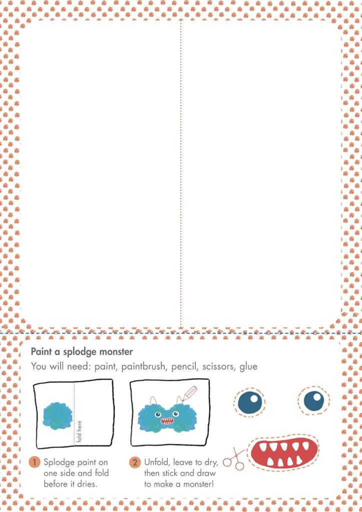 Messy Goes to OKIDO: Messy's Doodle and Do art pad - splodge monster activity page