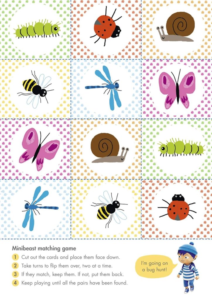 Messy Goes to OKIDO: Messy's Doodle and Do art pad - minibeast matching activity page