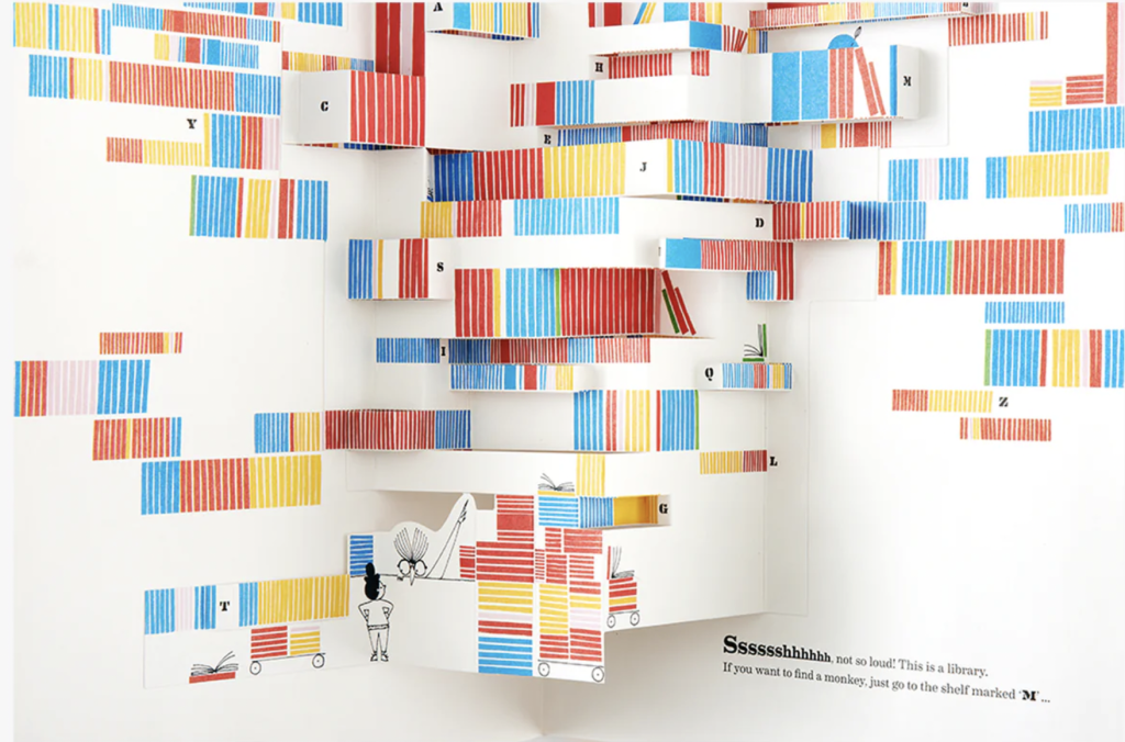 That's My Hat library pop-up inside spread