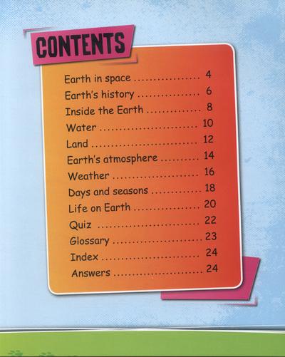 Fact Cat: Earth book contents