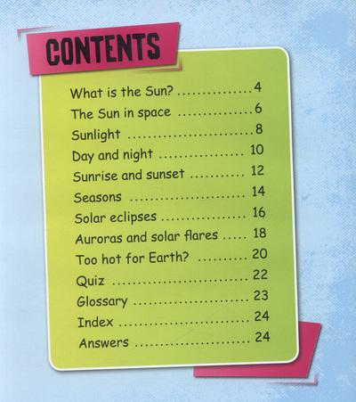 Fact Cat: The Sun book contents