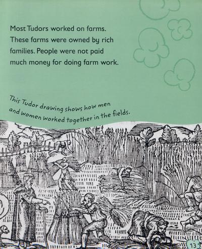 Popcorn History Corner: The Tudors book inside page - farms