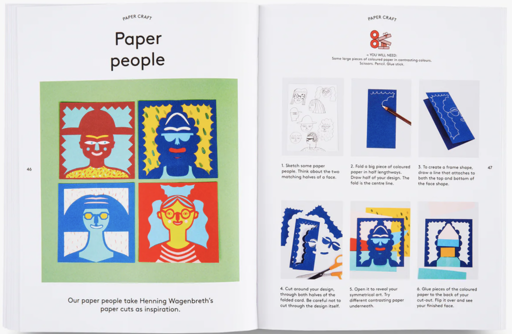 Think and Make Like an Artist book inside spread - Paper people