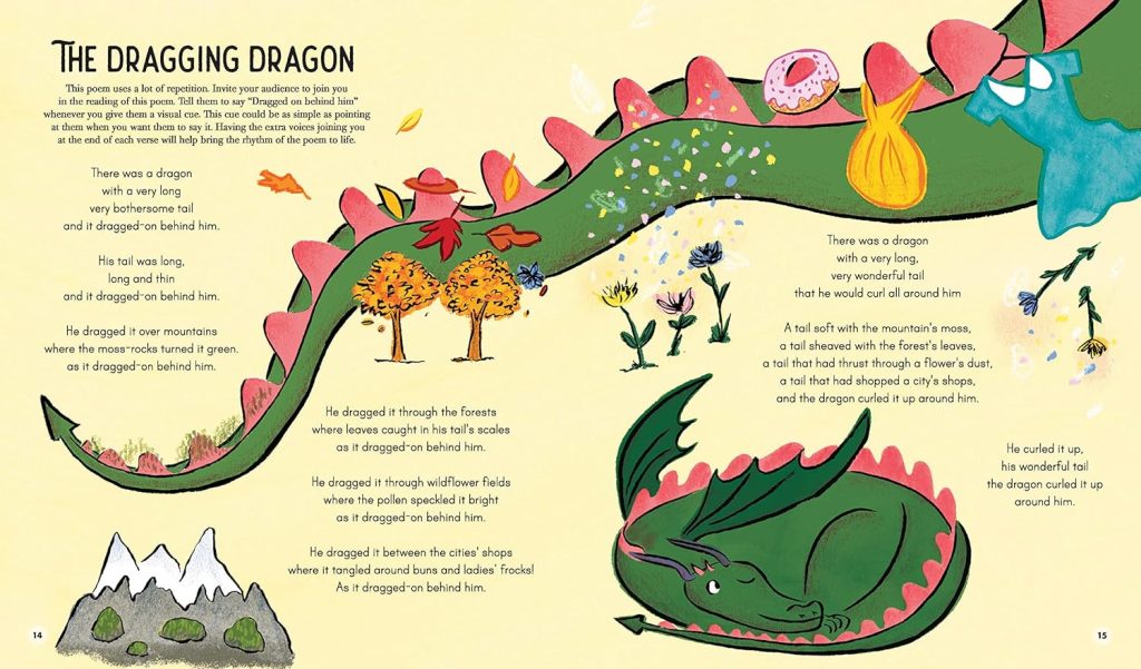Smile Out Loud book inside spread – The Dragging Dragon
