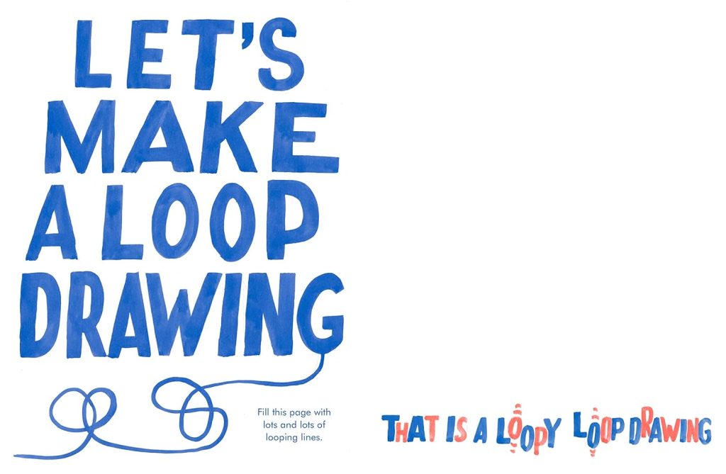 Art Makes People Powerful book inside spread - Let's make a loop drawing