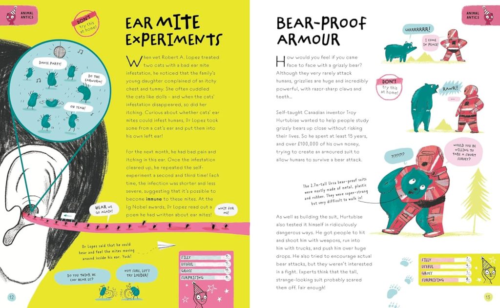 Farting Fish inside spread – ear mite experiment and bear-proof armour